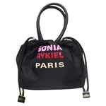 Sonia Rykiel 1980s Black Nylon Drawstring Bag