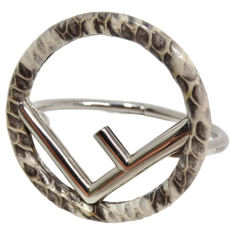 Fendi Snakeskin Silver Tone Bracelet