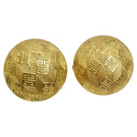 Givenchy 1980s Gold Plated Monogram Clip On Earrings