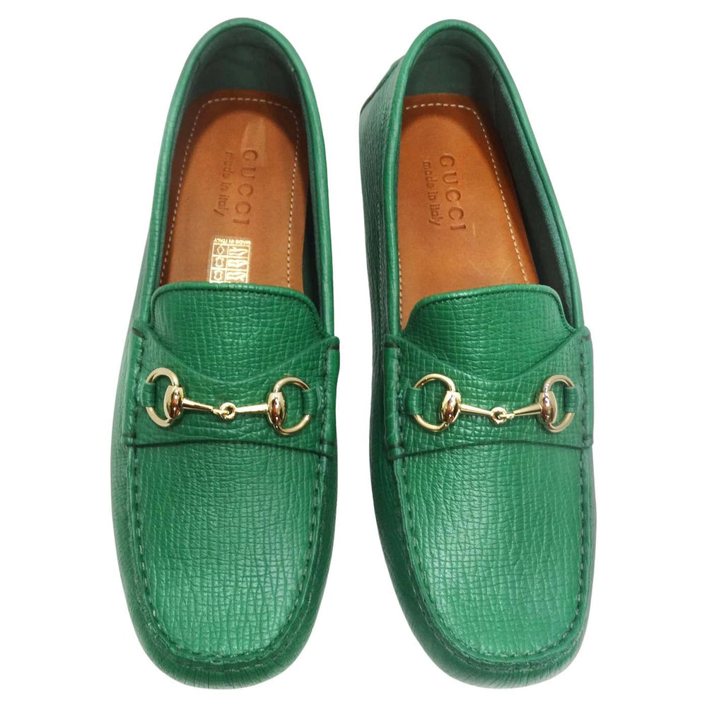 Gucci Horsebit Driver Loafers In Green