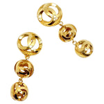 Chanel 1980s Gold Tone Pearl Drop Earrings