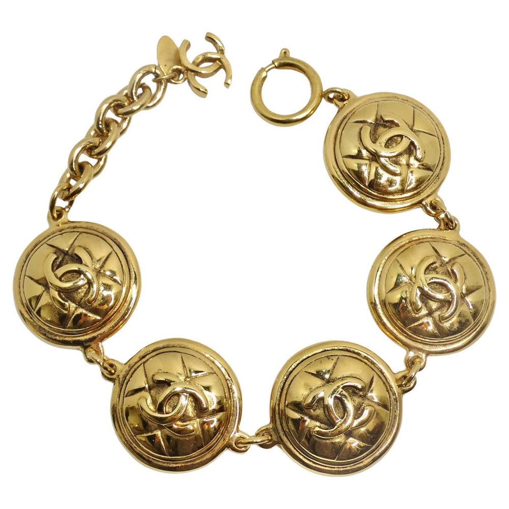 Chanel 1980s Chanel Quilted Medallion Bracelet