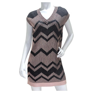 Missoni Pink & Black Sleeveless Knit Mini Dress Vintage by Misty Missoni Pink & Black Sleeveless Knit Mini Dress Vintage by Misty