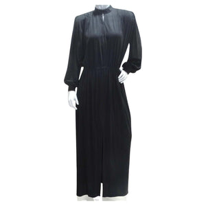 Gucci 1980s Black Silk Long Sleeve Gown