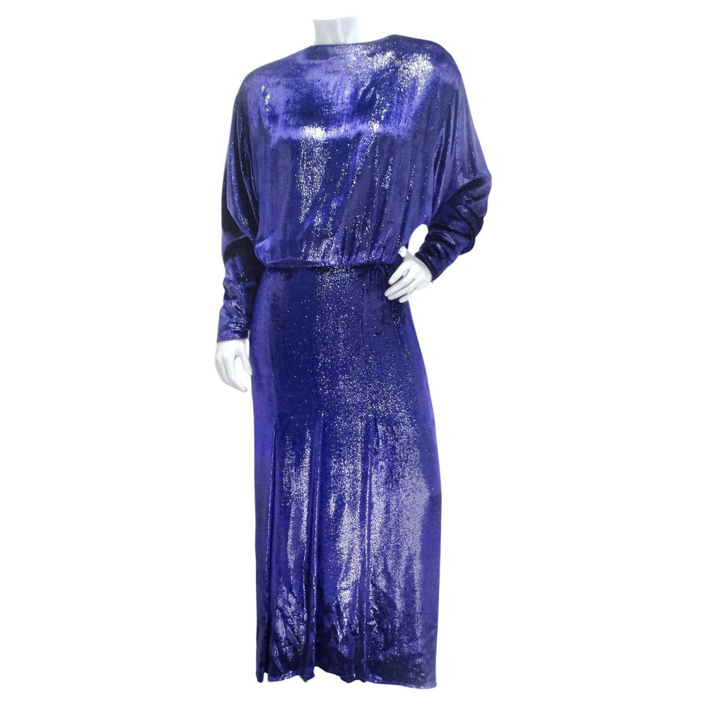 dior dress long sleeve 65419 auth CHRISTIAN DIOR copper 2020 LUREX 3/4 SLEEVE GOWN Maxi Dress 38 S