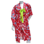 1970s Handmade Japanese Red Cotton Kimono
