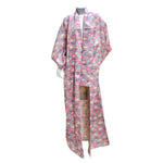 1970s Handmade Japanese Pink Cotton Long Kimono