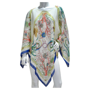 Gucci 1960s V. Accornero Aquatic Print Poncho