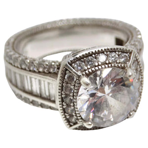 1990 Diamond Zirconia Silver Ring