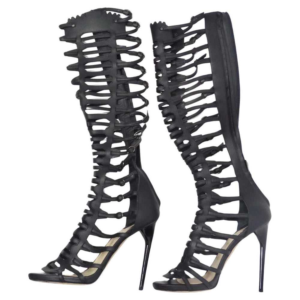Strappy Gladiator Women's Sandals Platform Med Block Heels Knee High Boots  Shoes | eBay