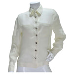 Chanel 90s White Linen Button Down Shirt