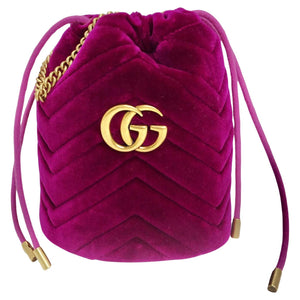 Gucci GG Marmont Mini Velvet Bucket Bag