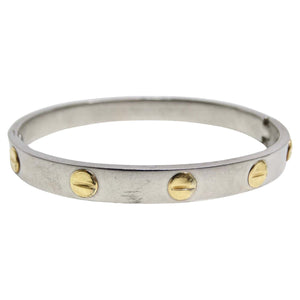 18K Gold Cartier Love Inspired Silver Bracelet