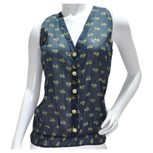 Chanel Floral Gripoix Sleeveless Blouse