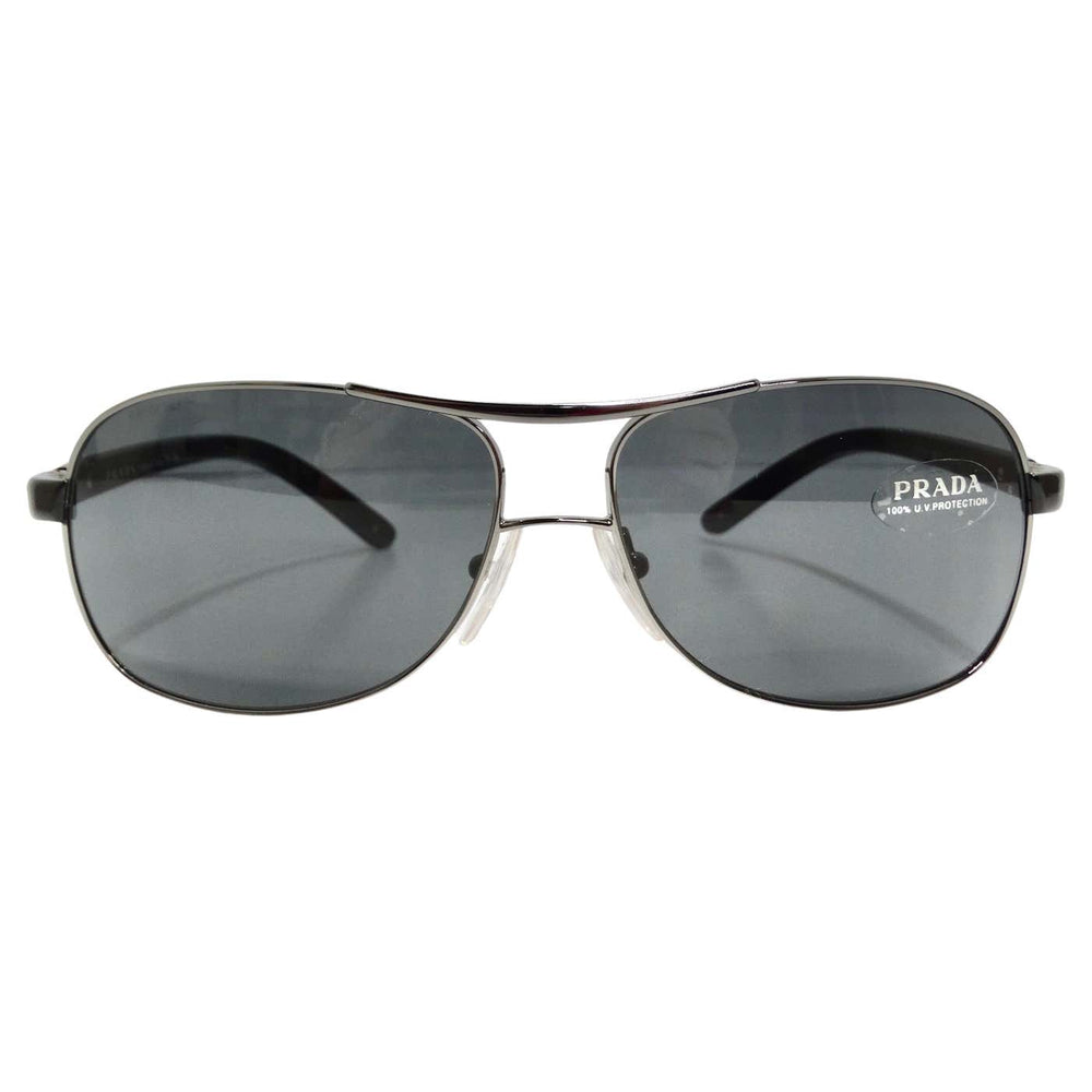 Prada 1990s Silver Tone Aviator Sunglasses