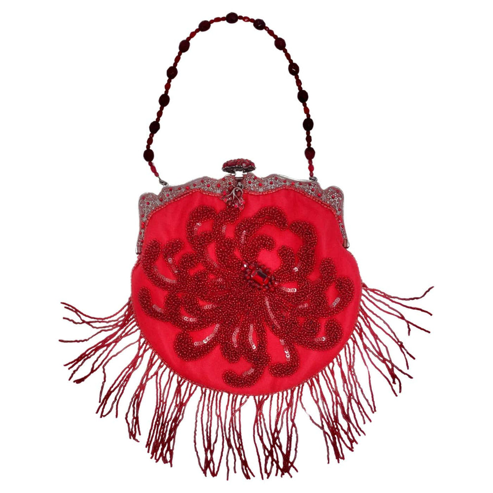 Larisa Barrera Red Embellished Evening Bag