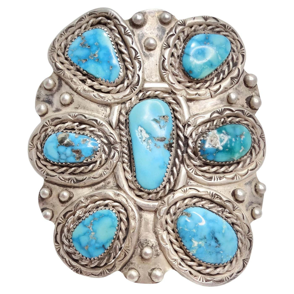 1970s Silver Turquoise Cuff Bracelet
