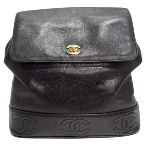 chanel black leather backpack Cruise Chanel 1997 Black CC Leather