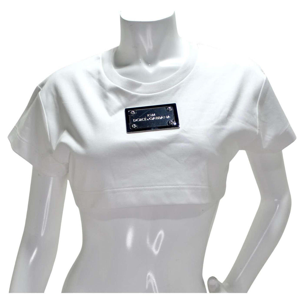 Dolce & Gabbana Kim White Cropped T-Shirt