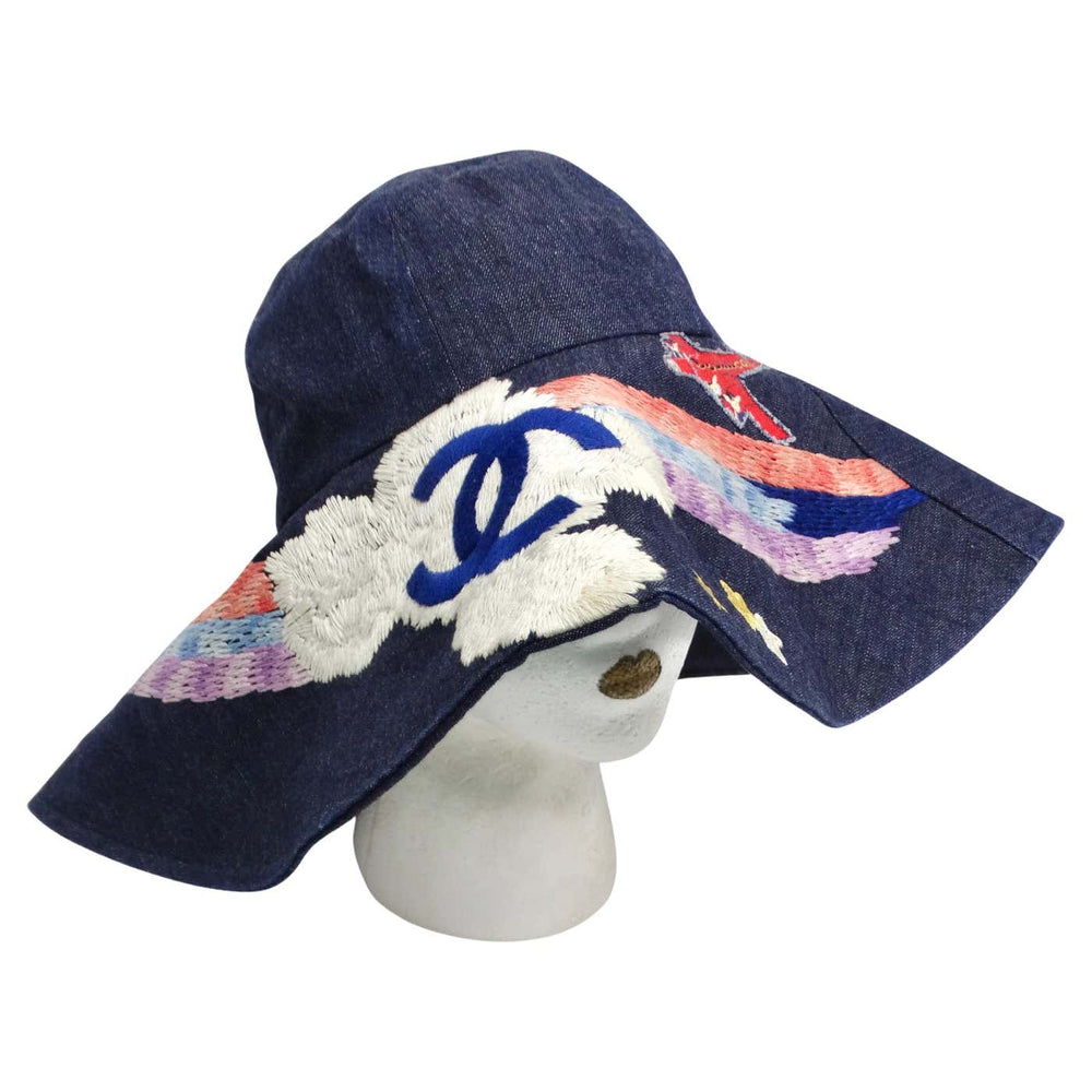 Chanel Limited Edition Embroidered Jumbo Denim Hat