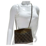 Chanel 1980s Brown Lambskin Crossbody Bag