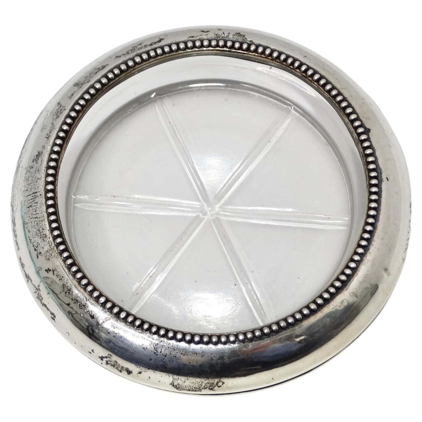 Frank M. Whiting & Co Antique Pure Silver Glass Ash Tray