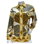 Gucci 1990s Silk Printed Button-Up Shirt