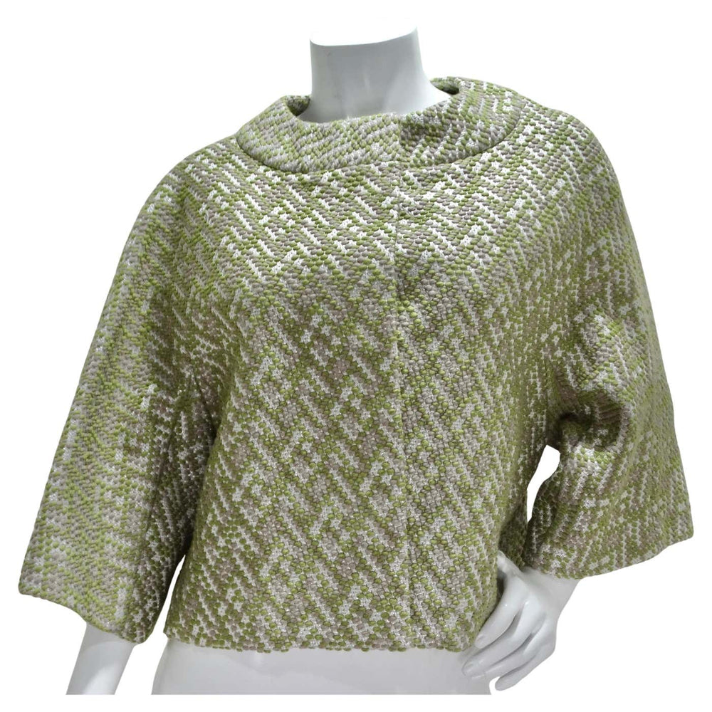 Marni Green Metallic Knit Jacket