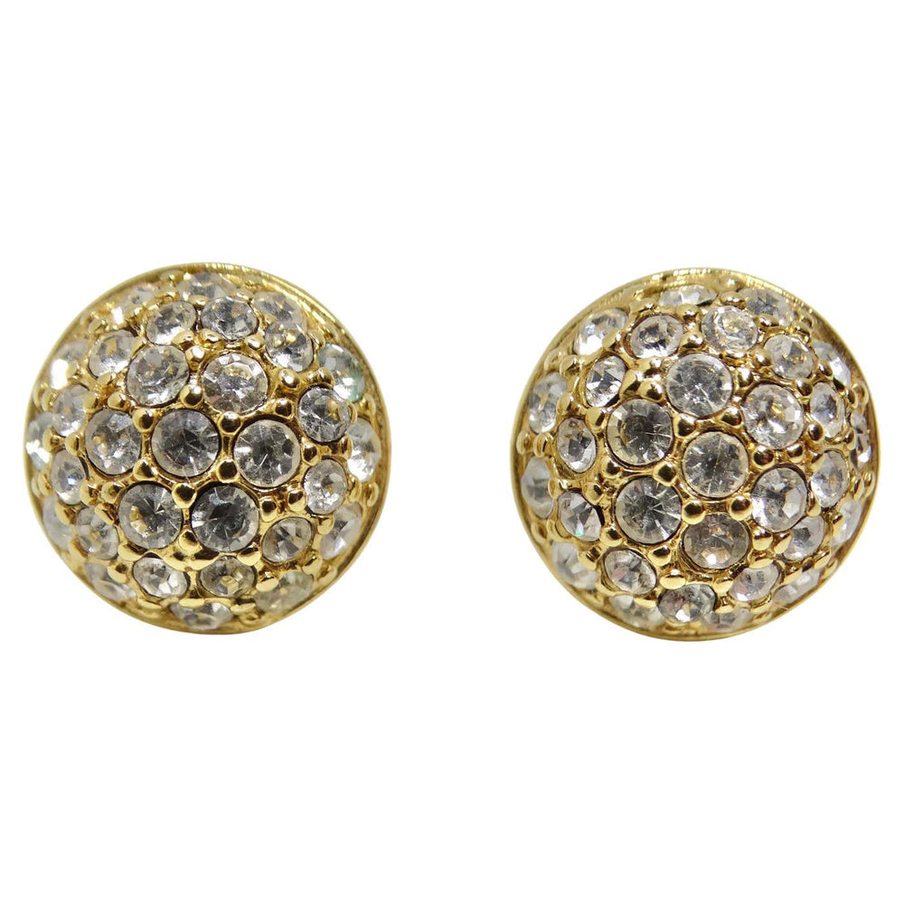 Swarovski Vintage 18K Gold Plated Rhinestone Stud Earrings
