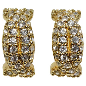 Swarovski 18K Gold Plated Rhinestone Huggie Earrings