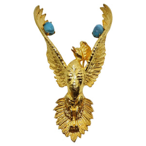 18K Gold Plated Vintage Eagle Brooch