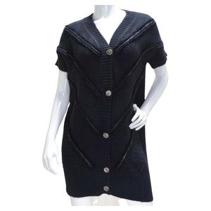 Chanel 2008 Black Wool Blend Sweater Dress Chanel 2008 Black Wool Blend Sweater Dress