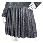 Chanel Metallic Pleated Long-Sleeve Dress