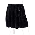 Chanel Black Velvet Sequin Logo Mini Skirt 2022