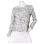 Chanel White Cotton Logo Sequins Long-Sleeve Top