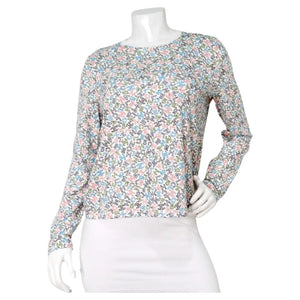 Chanel White Cotton Logo Sequins Long-Sleeve Top