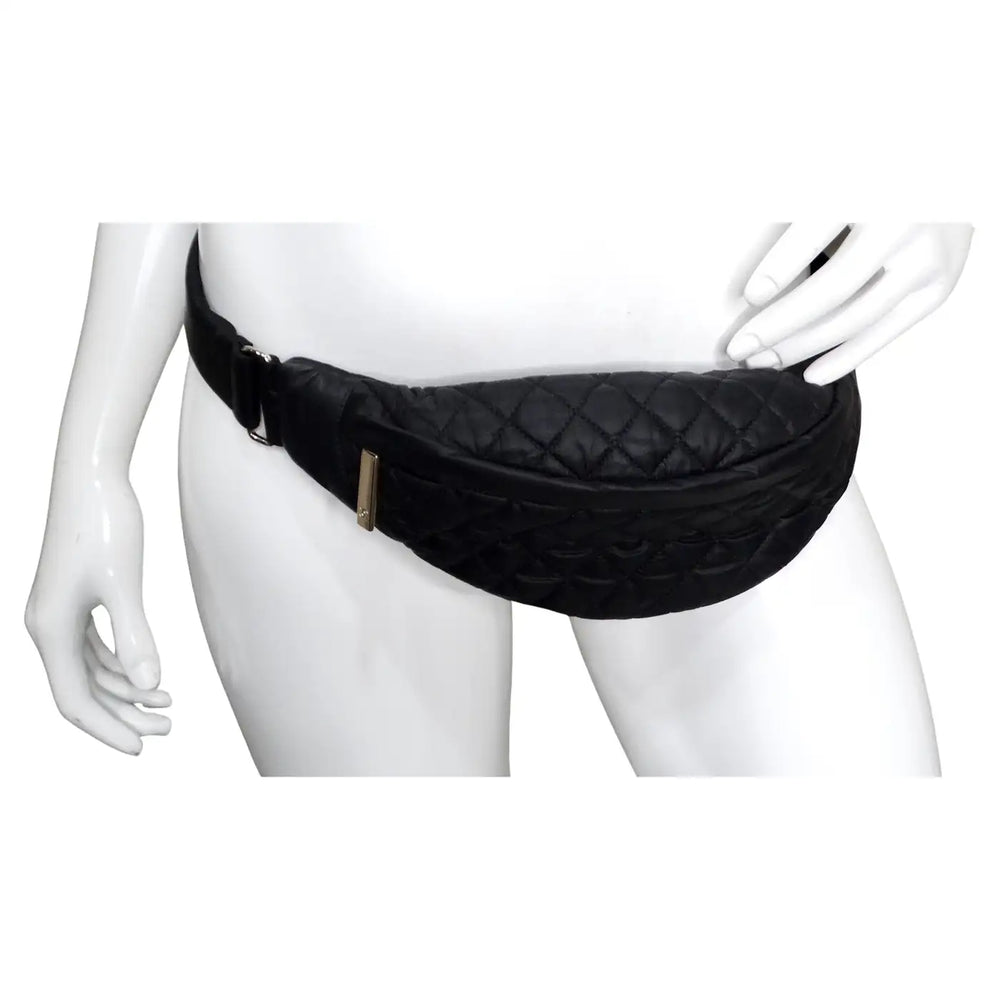 Chanel Black Nylon Quilted Waist Bag