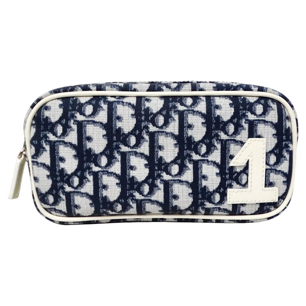 Christian Dior Navy Diorissimo Cosmetic Pouchette circa Y2K