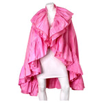 Christian Dior Pink Silk Taffeta Ruffle Shawl circa 1970s