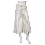 Chanel White Iridescent Tweed Wide Leg Trousers