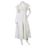 Chanel White Cotton & Tweed Iridescent Wide Leg Jumpsuit