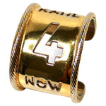 Karl Lagerfeld "Karl 4 Now" Gold-Tone Cuff Bracelet circa 1990s