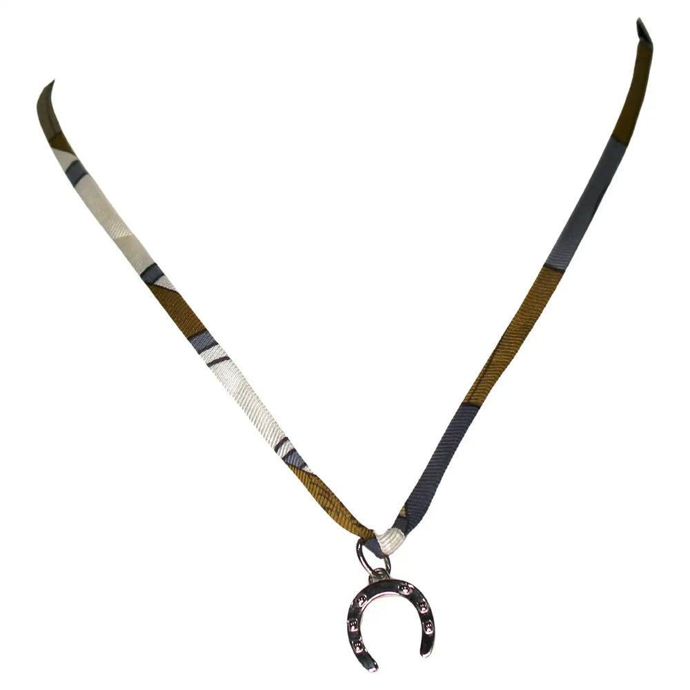 Hermes Horseshoe Pendant Tie Necklace