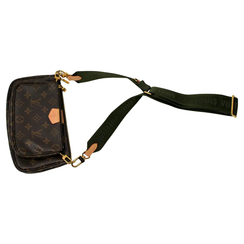 Louis Vuitton Monogram Multi Pochette Accessories With Green Strap