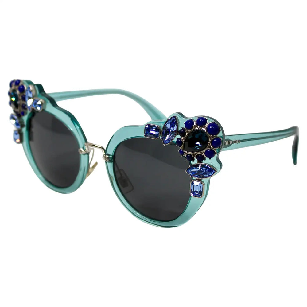 Miu Miu Crystal sunglasses Miu Miu Cat Eye Crystal Sunglasses in Black | FWRD main image 3