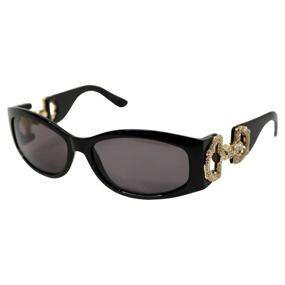 Gucci Black Oval Crystal Embellished Horsebit Sunglasses  display picture 1
