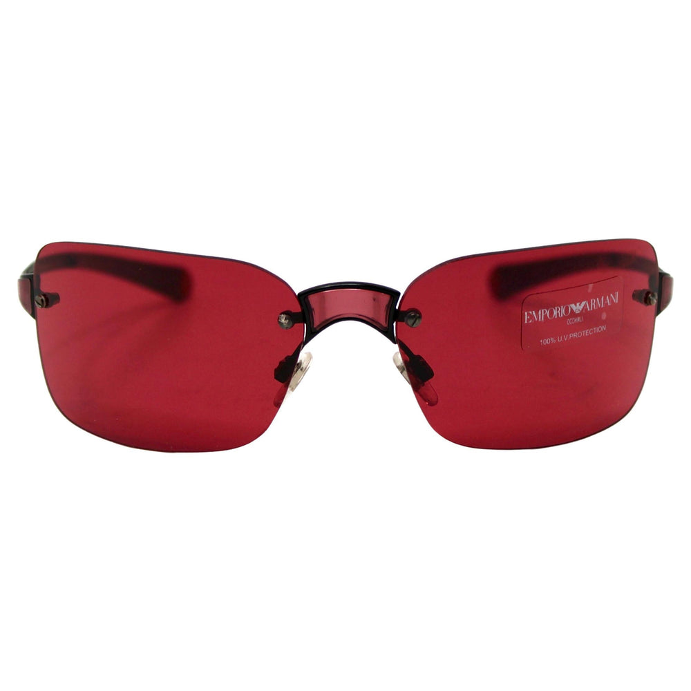 Emporio Armani Red Rimless Shield Sunglasses circa Y2K – Vintage