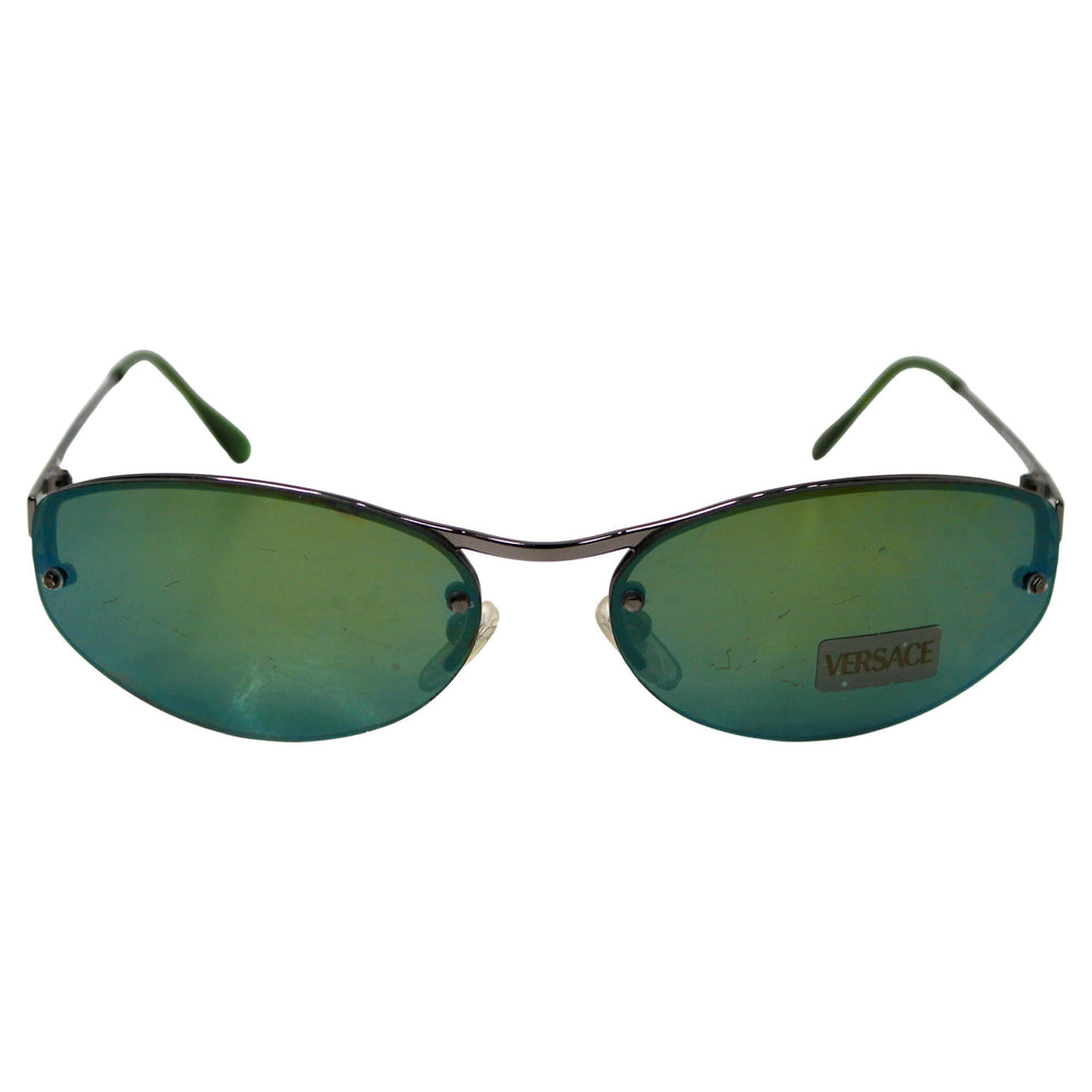 Versace Polarized Oval Frameless Sunglasses circa 1990s  display picture 1