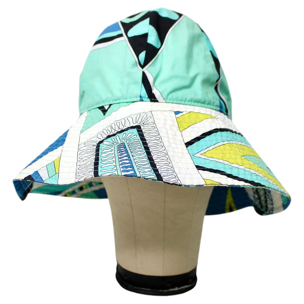Emilio Pucci Blue Print Cotton Vintage Bucket Hat – Vintage by Misty