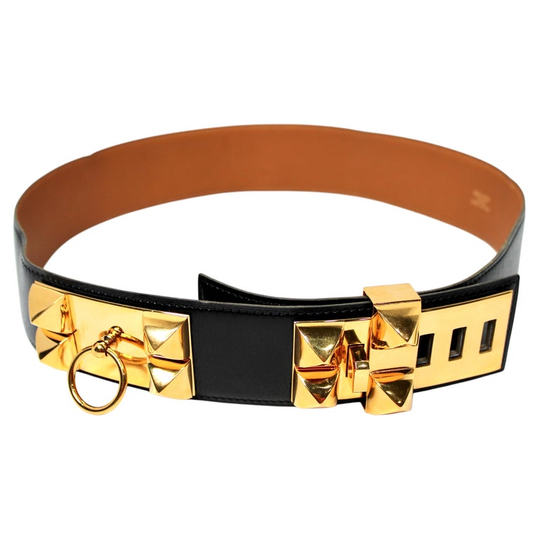 Hermès Black Leather Collier de Chien 50 Belt – Vintage by Misty